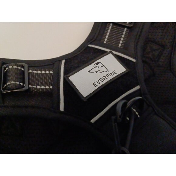 EVERFINE Tactical Dog Harness Black No Pull Adjustable Dog Vest W/  Handle - Picture 3 of 13